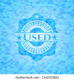 Used sky blue emblem with mosaic background