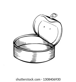 used tin can / cartoon vector and illustration, black and white, hand drawn, sketch style, isolated on white background.