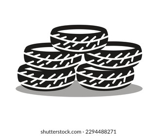used tire pile icon symbol
