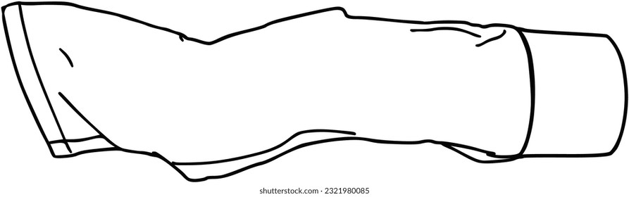 Used tube of toothpaste with cap doodle linear cartoon coloring book
