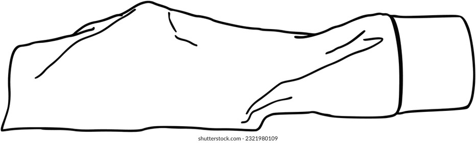 Used tube of toothpaste with cap doodle linear cartoon coloring book
