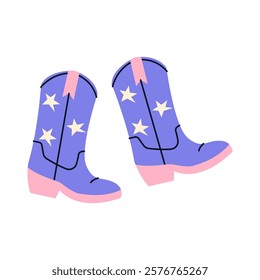 Used vintage boots. Second hand. Reuse and zero waste concept. Flat vector illustration.