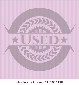 Used vintage pink emblem