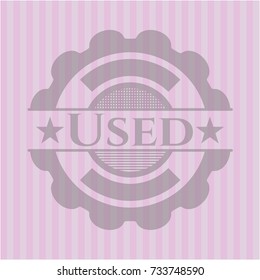 Used vintage pink emblem