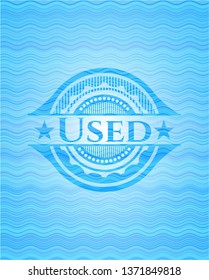 Used water wave concept badge background.