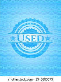 Used water wavec oncept emblem.