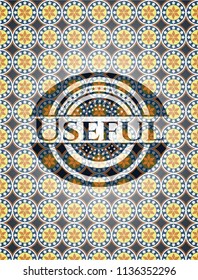 Useful arabic emblem background. Arabesque decoration.