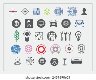 Useful collection Vector flat illustration icons, logo and shape