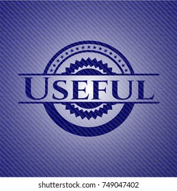 Useful emblem with denim texture