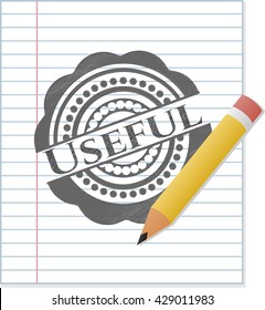 Useful emblem drawn in pencil