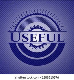 Useful emblem with jean background