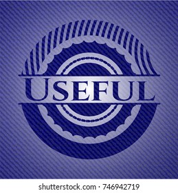 Useful emblem with jean high quality background