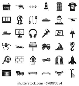 Useful engineering icons set. Simple style of 36 Useful engineering vector icons for web isolated on white background