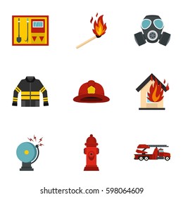 Useful fire serivice icons set. Flat illustration of 9 useful fire serivice vector icons for web