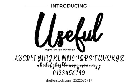 Useful Font Stylish brush painted an uppercase vector letters, alphabet, typeface