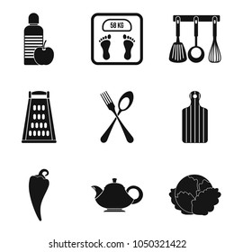 Useful food eatery icons set. Simple set of 9 useful food eatery vector icons for web isolated on white background