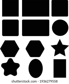 Useful Geometric Shapes, Black color

