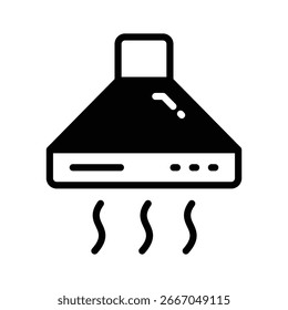 Um ícone de glifo útil do exaustor da cozinha