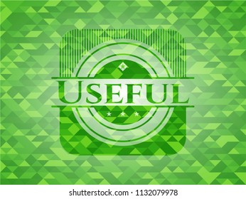 Useful green mosaic emblem