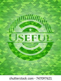 Useful green mosaic emblem