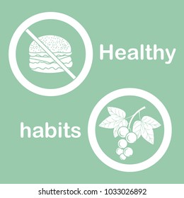 Useful and harmful food. Proper nutrition with excess weight and obesity. Cheeseburger and black currant.