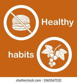 Useful and harmful food. Proper nutrition with excess weight and obesity. Cheeseburger and black currant.