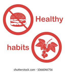 Useful and harmful food. Proper nutrition with excess weight and obesity. Cheeseburger and black currant.