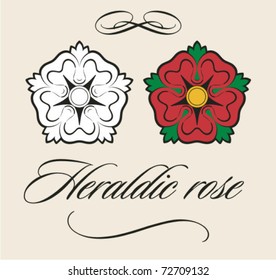 Useful Heraldic Rose With Decorations