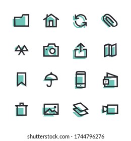 Useful icon set. Bundle of editable icon and logo. isolated clip art.