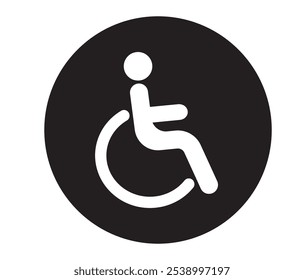 Useful icons for disabled persons. Disabled person icon set. 