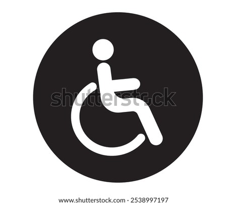 Useful icons for disabled persons. Disabled person icon set. 