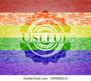 Useful lgbt colors emblem. Vector Illustration. Mosaic.