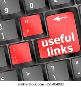 useful links keyboard button - business concept vector