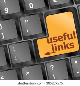 useful links keyboard button - business concept vector