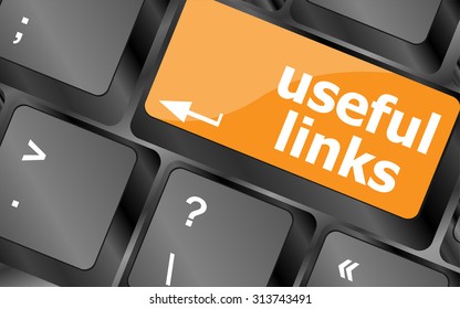 useful links keyboard button - business concept, vector illustration