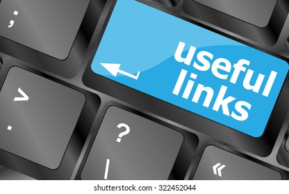 useful links keyboard button - business concept, vector illustration