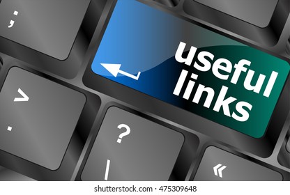 useful links keyboard button - business concept vector