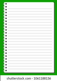 Useful note Ruled line, with ring, green
