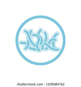 Useful probiotic bacteria blue icon. Medical vector illustration