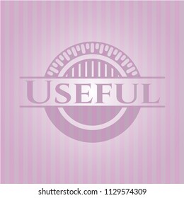 Useful realistic pink emblem