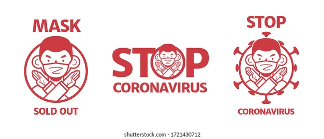 Useful red line style icon for COVID-19