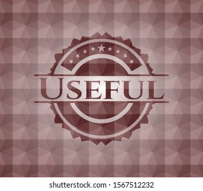 Useful red seamless badge with geometric pattern.