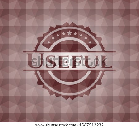 Useful red seamless badge with geometric pattern.