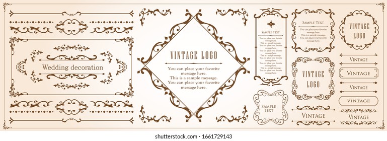 
Útil como un conjunto de materiales de diseño vintage, elementos de diseño para bodas y tarjetas de mensaje