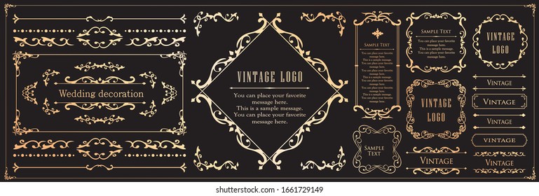 
Útil como un conjunto de materiales de diseño vintage, elementos de diseño para bodas y tarjetas de mensaje