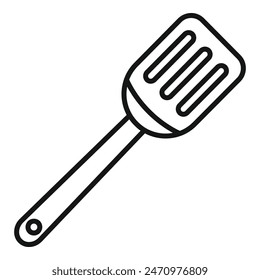 Útil espátula icono contorno Vector. Herramienta de cocina. Utensilios domésticos