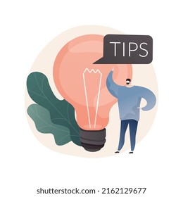 Useful tips abstract concept vector illustration. Useful professional advice, coach tips, expert guide, information support, video tutorial, website menu element, navigation abstract metaphor.