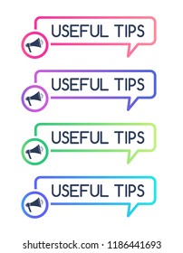 Useful Tips Flat Design. Vector Illustration