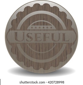 Useful wooden emblem. Vintage.