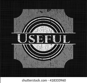 Useful written with chalkboard texture